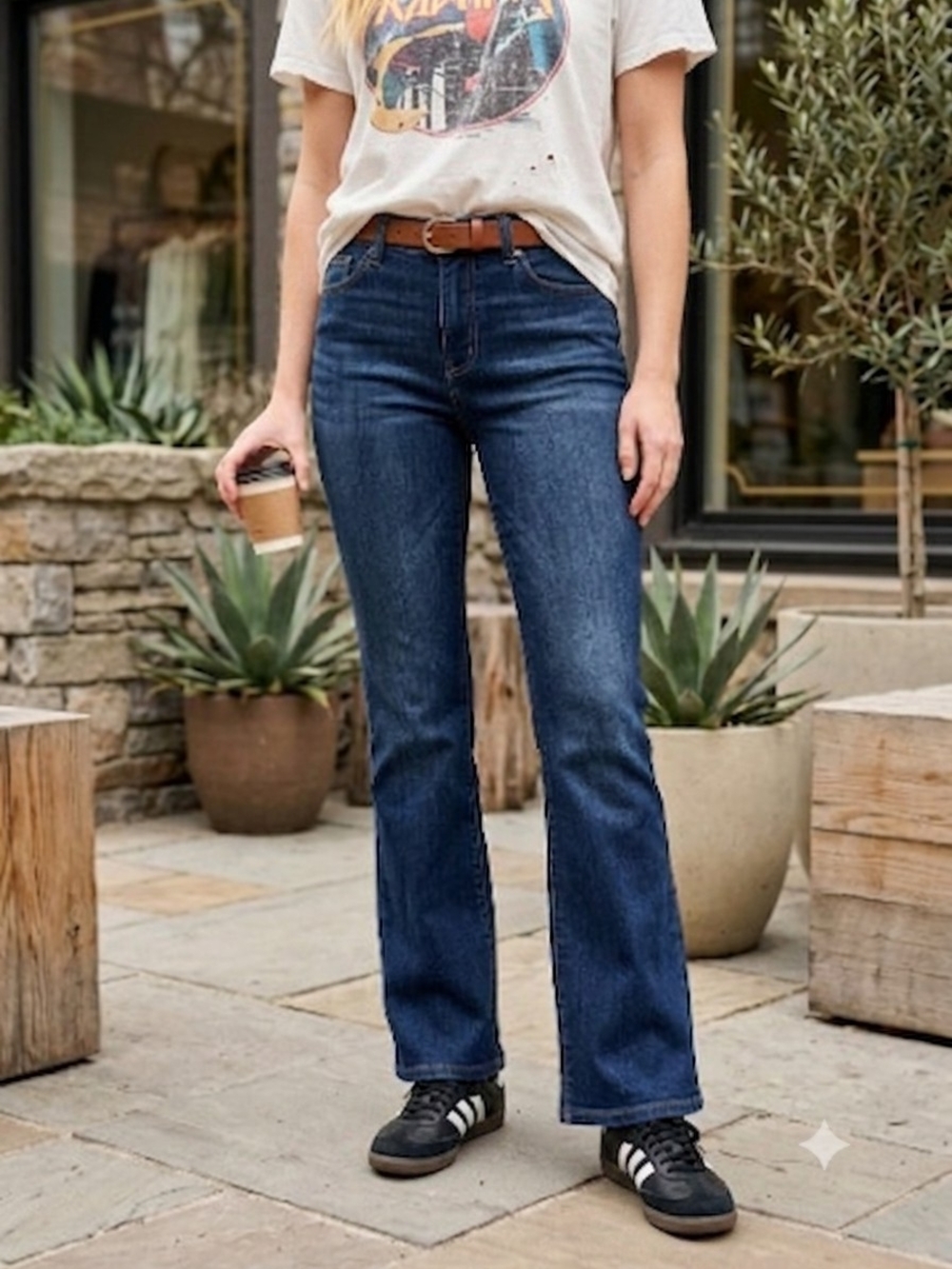 Ricki's "Love Ricki's" High Rise Slim Flare Denim Jeans Street Style Retro '70s